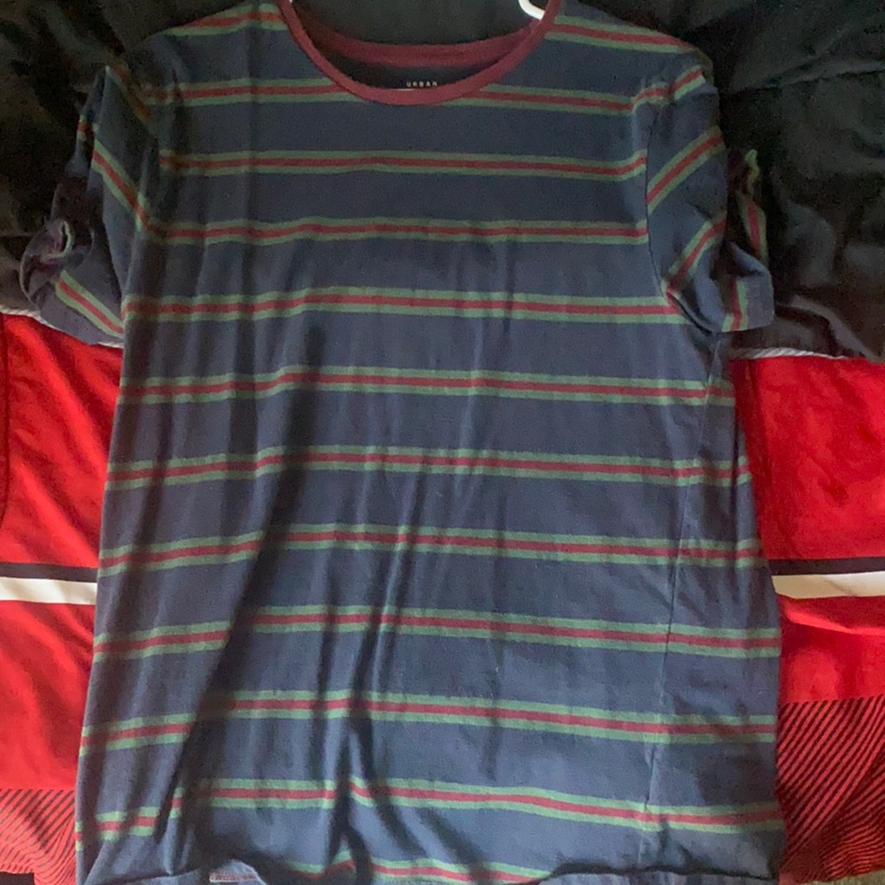 Striped green T shirt size men’s large good condition